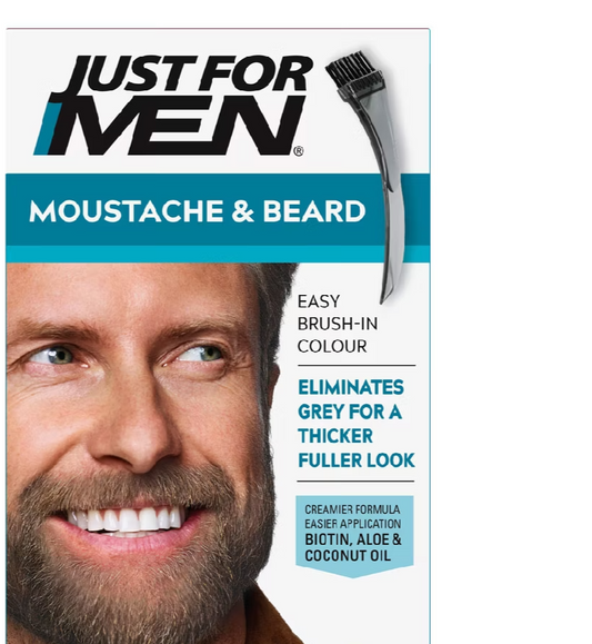 Just For Men Moustache & Beard Brush-In Colour Gel, Medium Brown